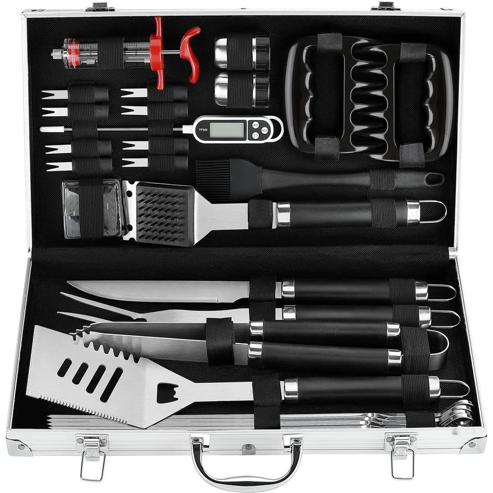 Meat Thermometer Camp - 26Pcs BBQ Grill Accessories in Case