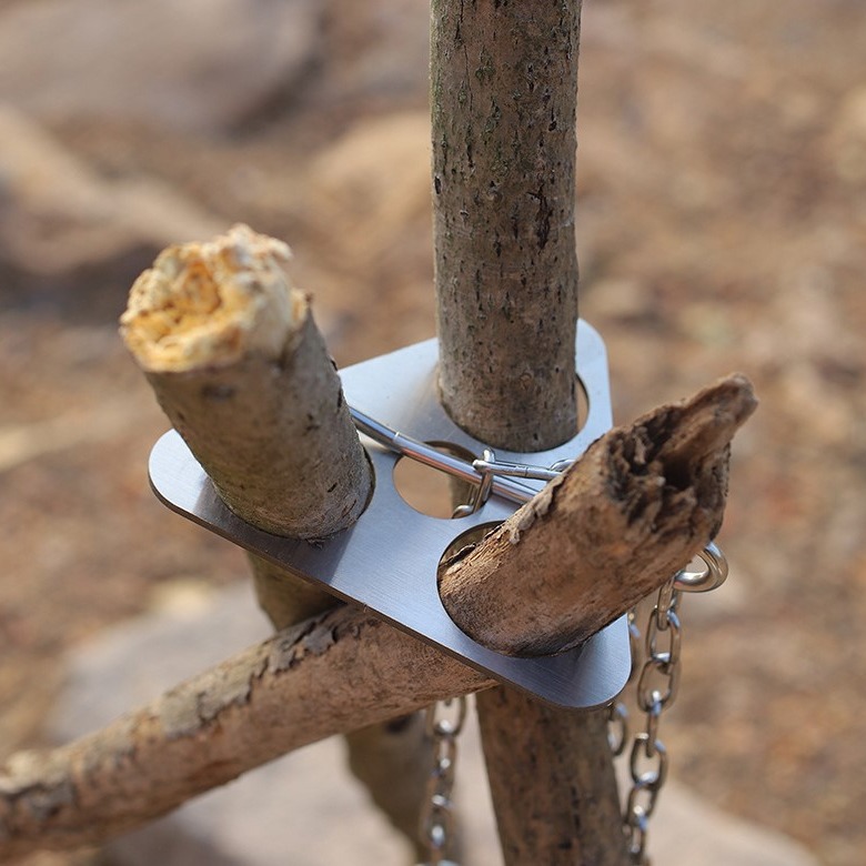 Camping Cooking Ware - Stainless Steel Camping Tripod Portable Detachable
