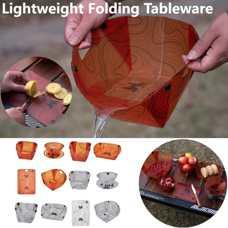 Camping Cooking Ware - Foldable Camping Tableware Portable Bowl Dinner