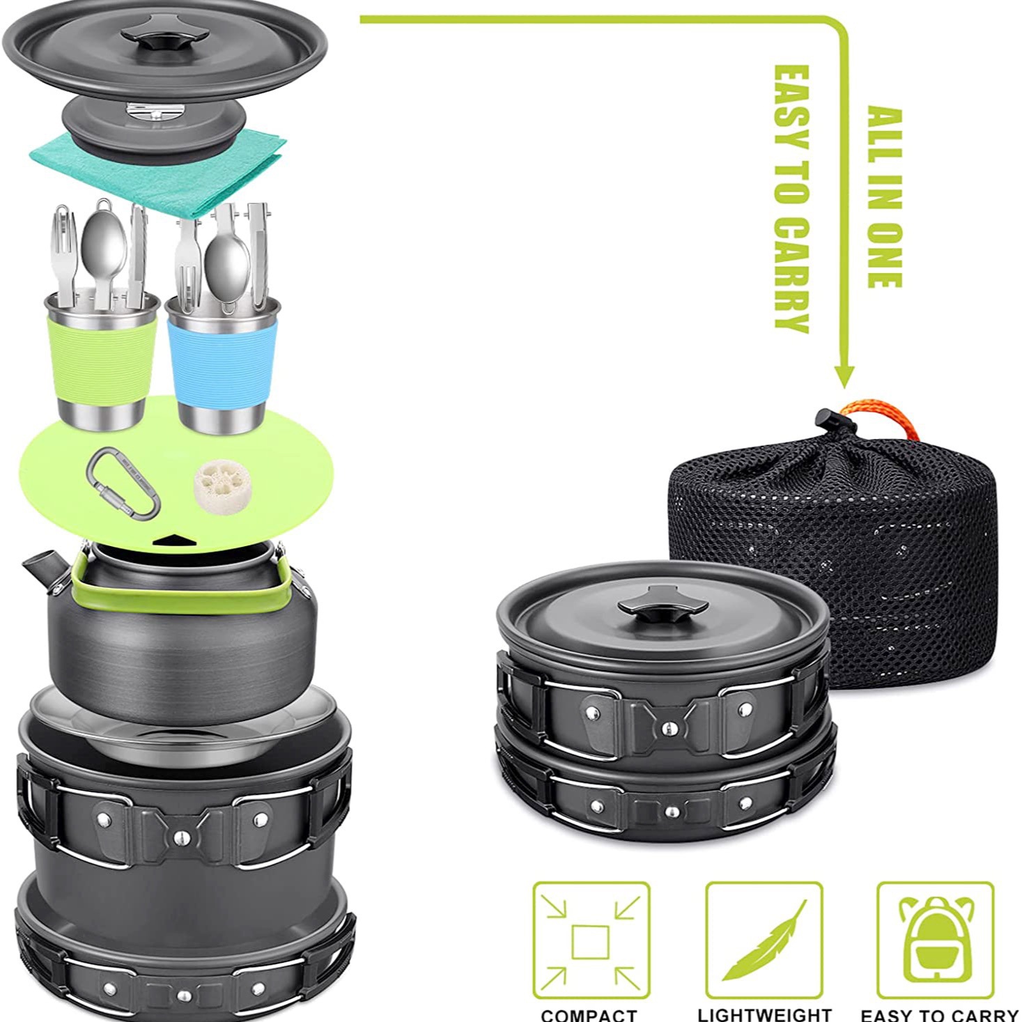 Outdoor Camping Cook Set with  - Camping Cooking Backpack recension och pris