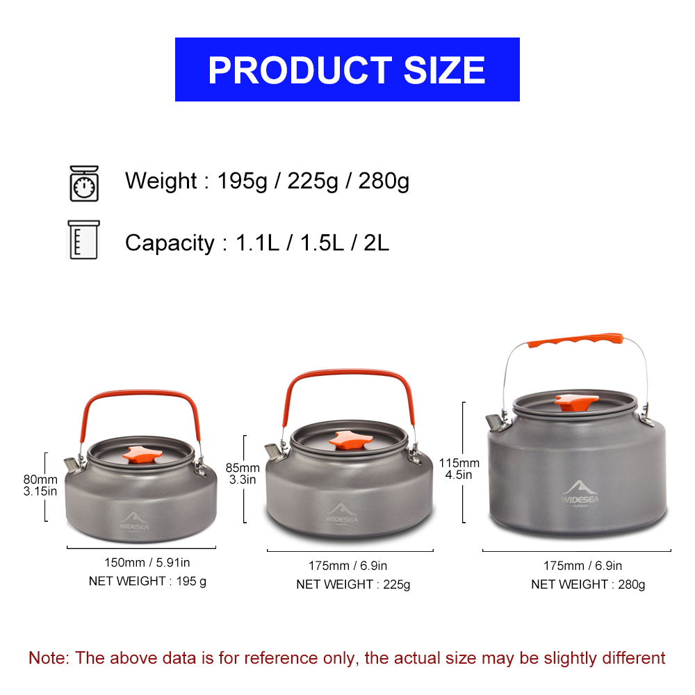 Widesea 1.1L 2L1.5L Camping Wa - Camping Cooking Ware recension och pris
