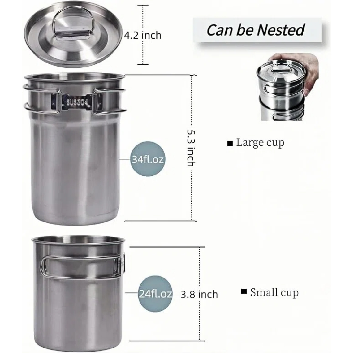 Foldable Camping Cups Mugs Cam - Camping Cooking Backpack recension och pris