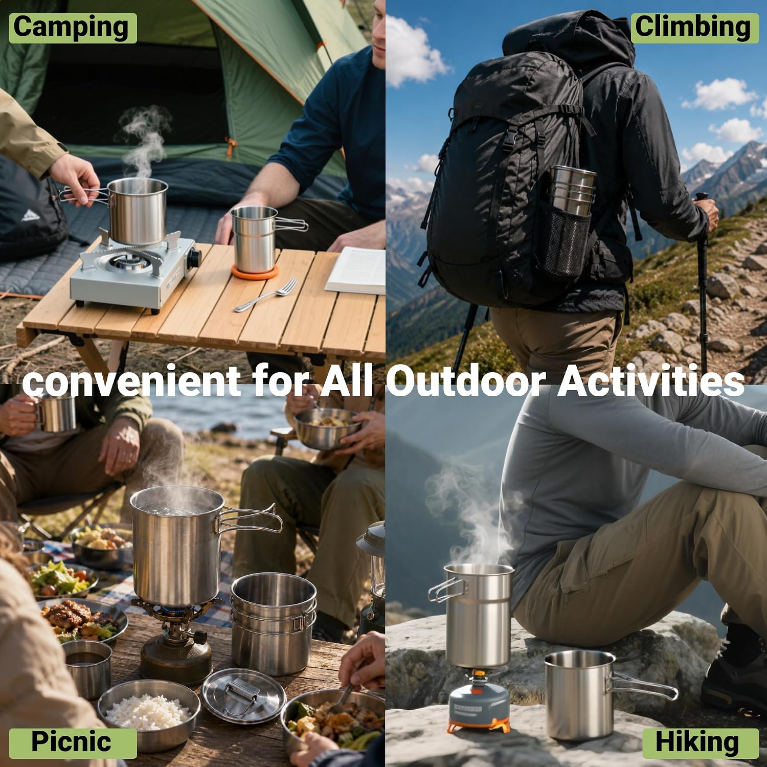 Foldable Camping Cups Mugs Cam - Camping Cooking Backpack recension och pris
