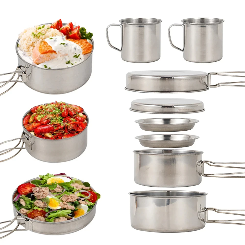 8pcs/Set Camping Cookware Mess - Camping Cooking Ware recension och pris
