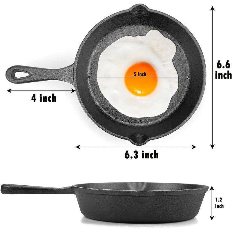 6 Inch Cast Iron Skillet, Fryi - Camping Cooking Frying Pan recension och pris