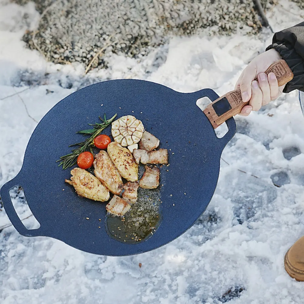 Outdoor Natural Wood Grill Pan - Camping Cooking Ware recension och pris