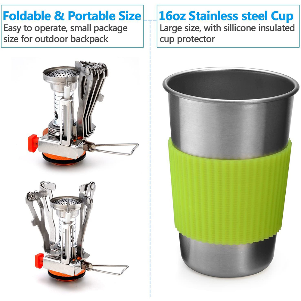Camping Cookware Kit with Stov - Camping Cooking Ware recension och pris